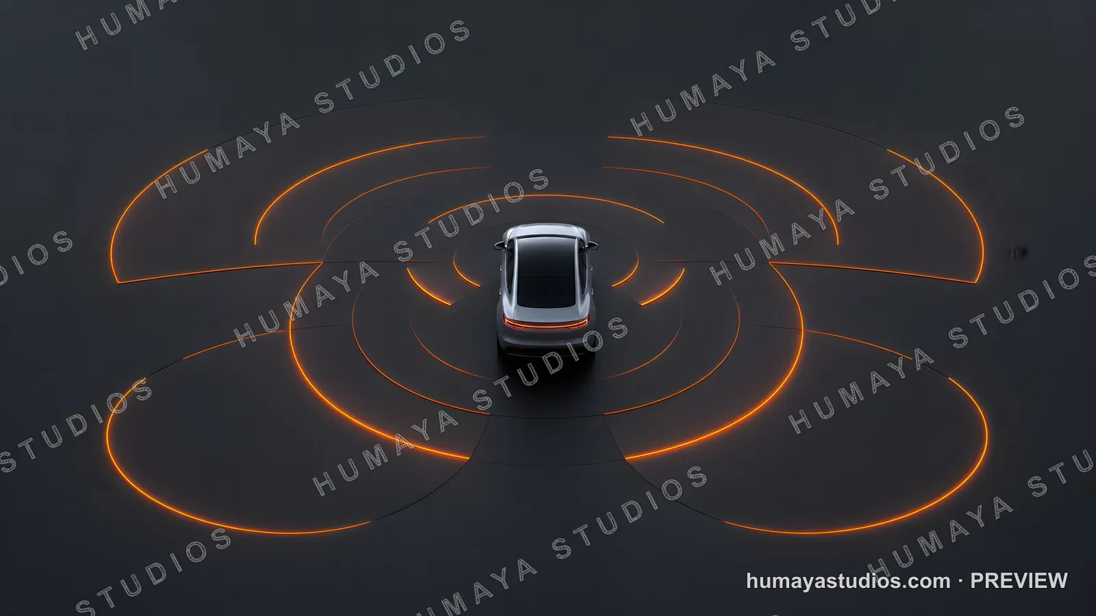 Autonomous Electric Vehicle with Radar Sensor Waves Visualization