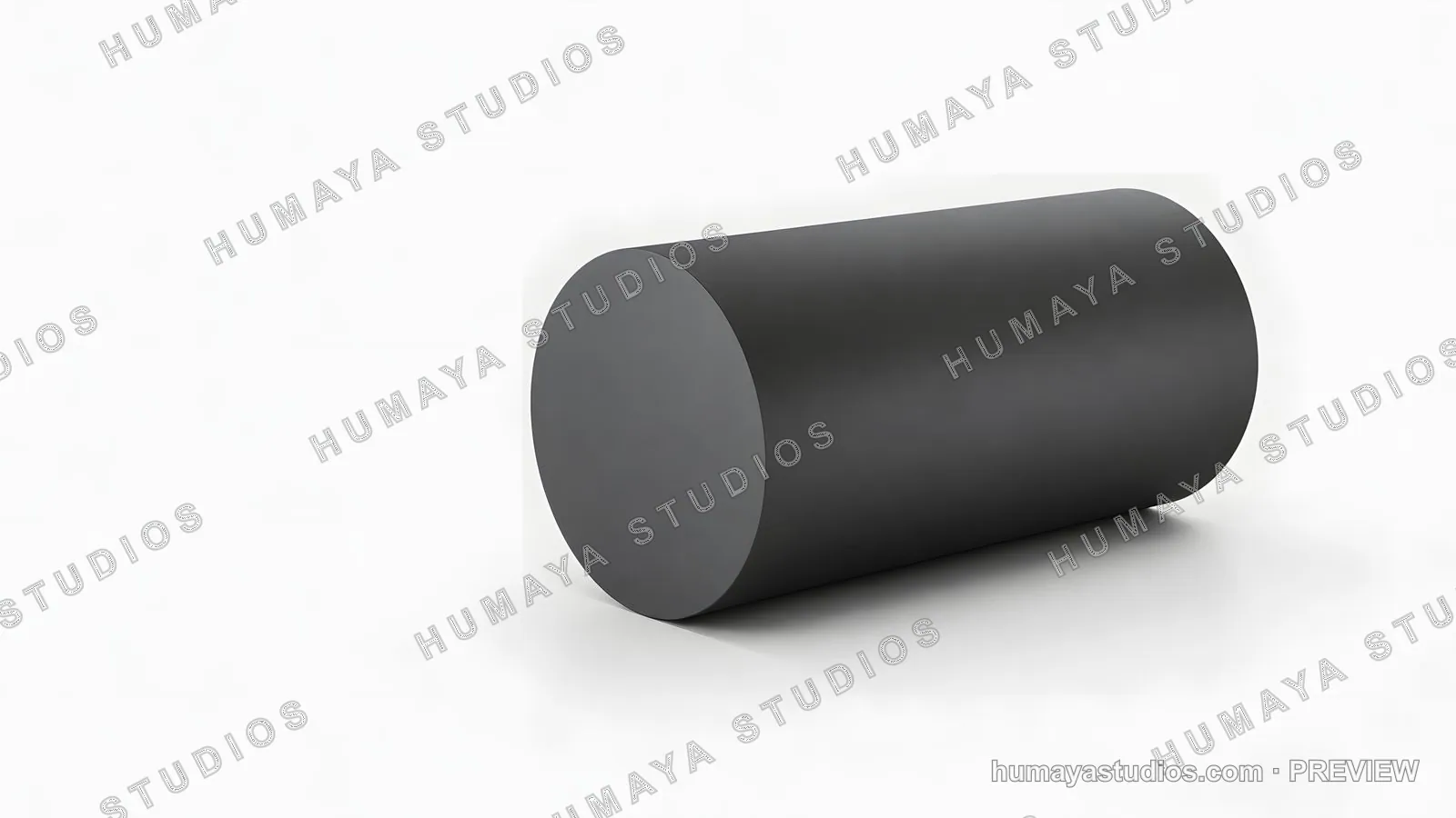 Black Cylinder Shape Object Isolated on White Background