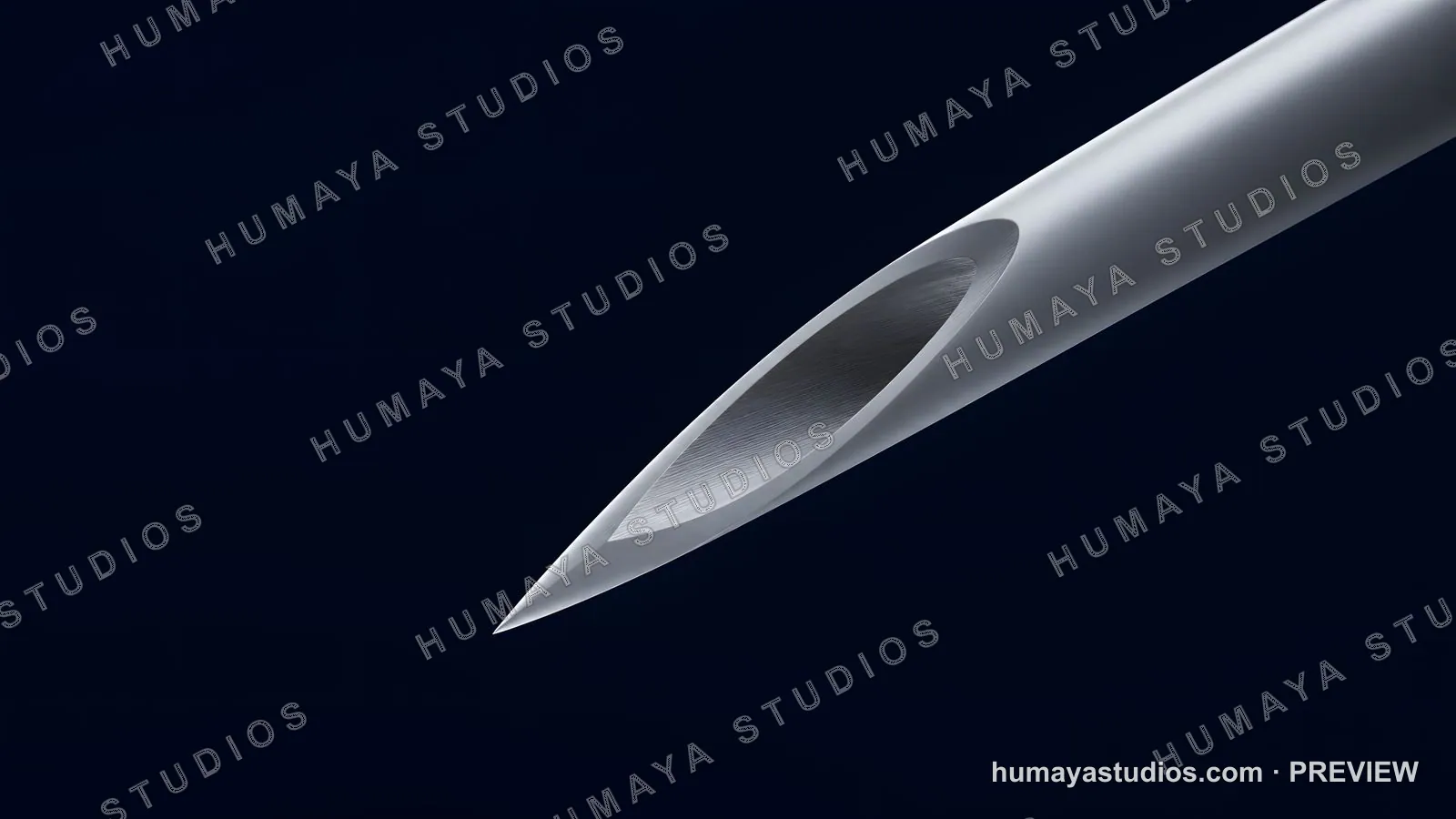 Macro Shot of Hypodermic Needle Tip on Dark Background