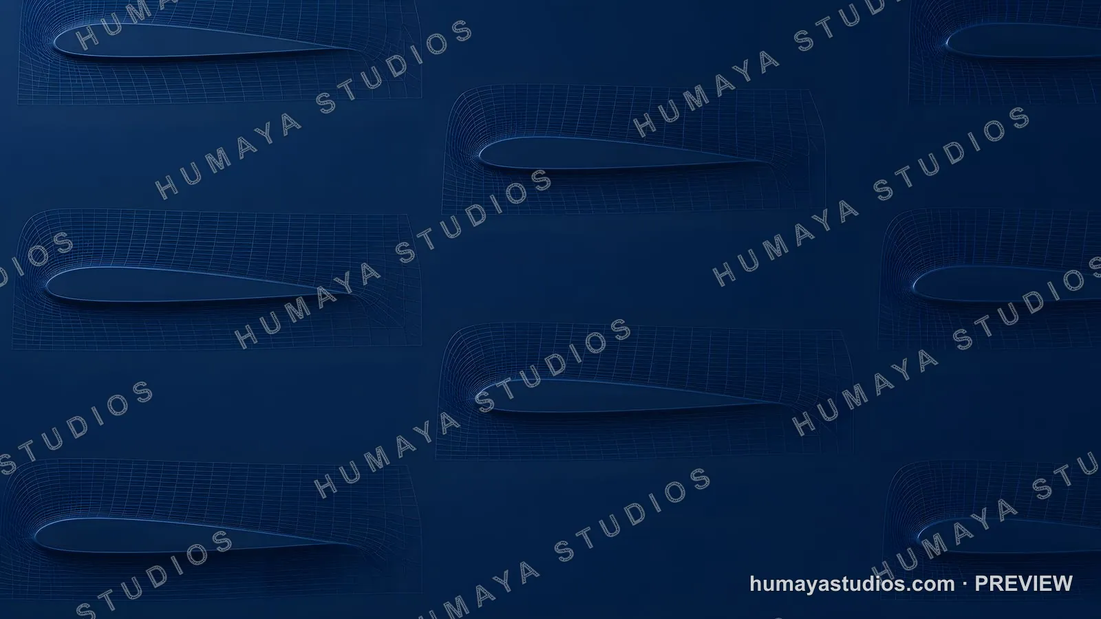 Aerofoil mesh grid pattern, aerodynamic simulation conceptual background