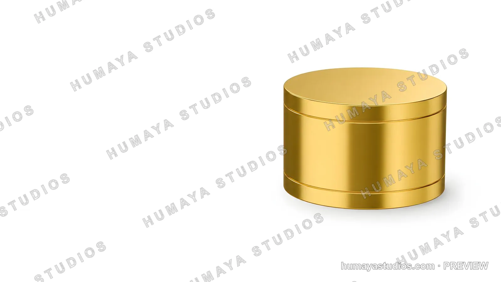 Blank Gold Cosmetic Jar Mockup on White Background