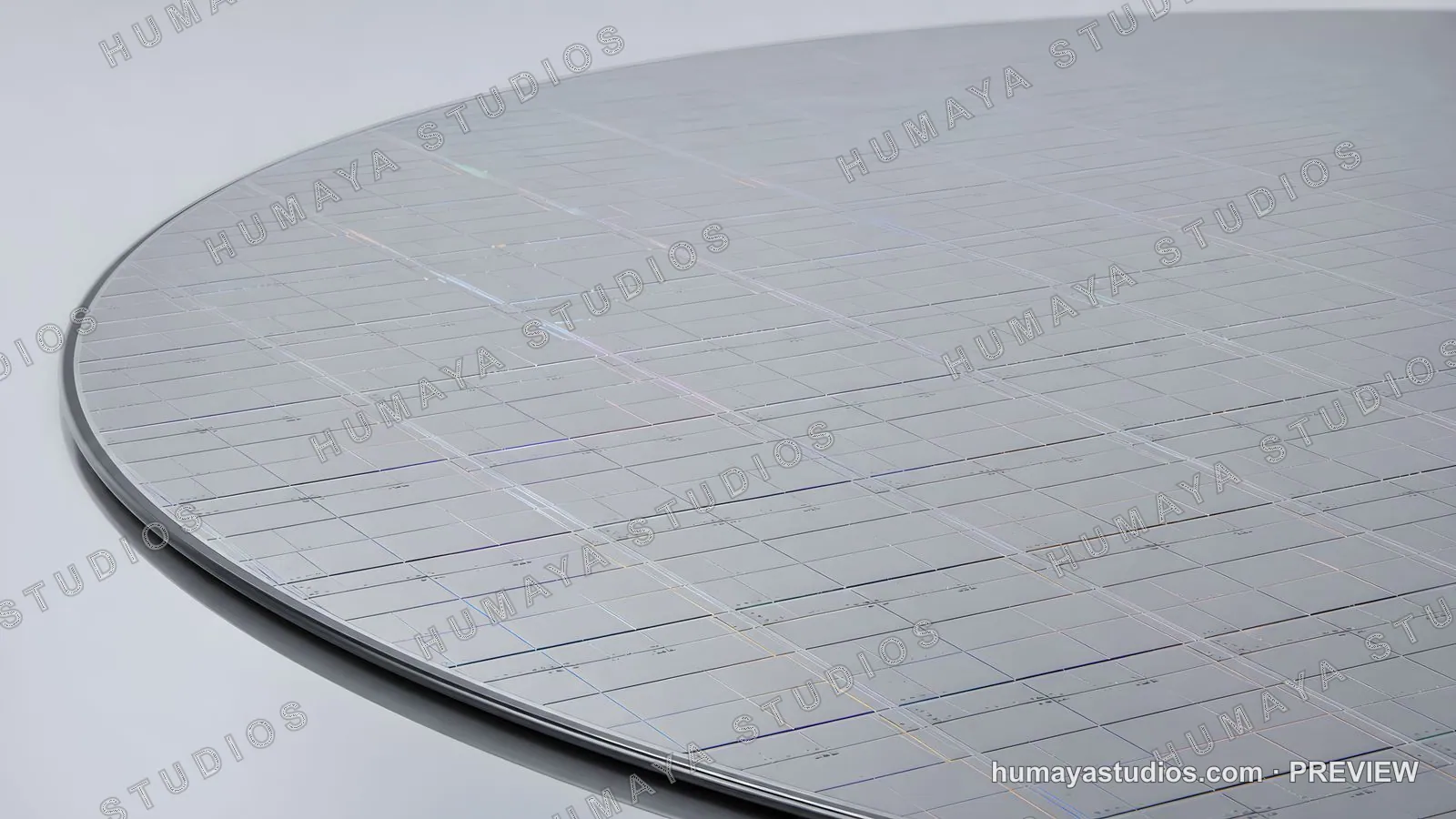 Silicon Wafer Surface Close-Up for Semiconductor Manufacturing