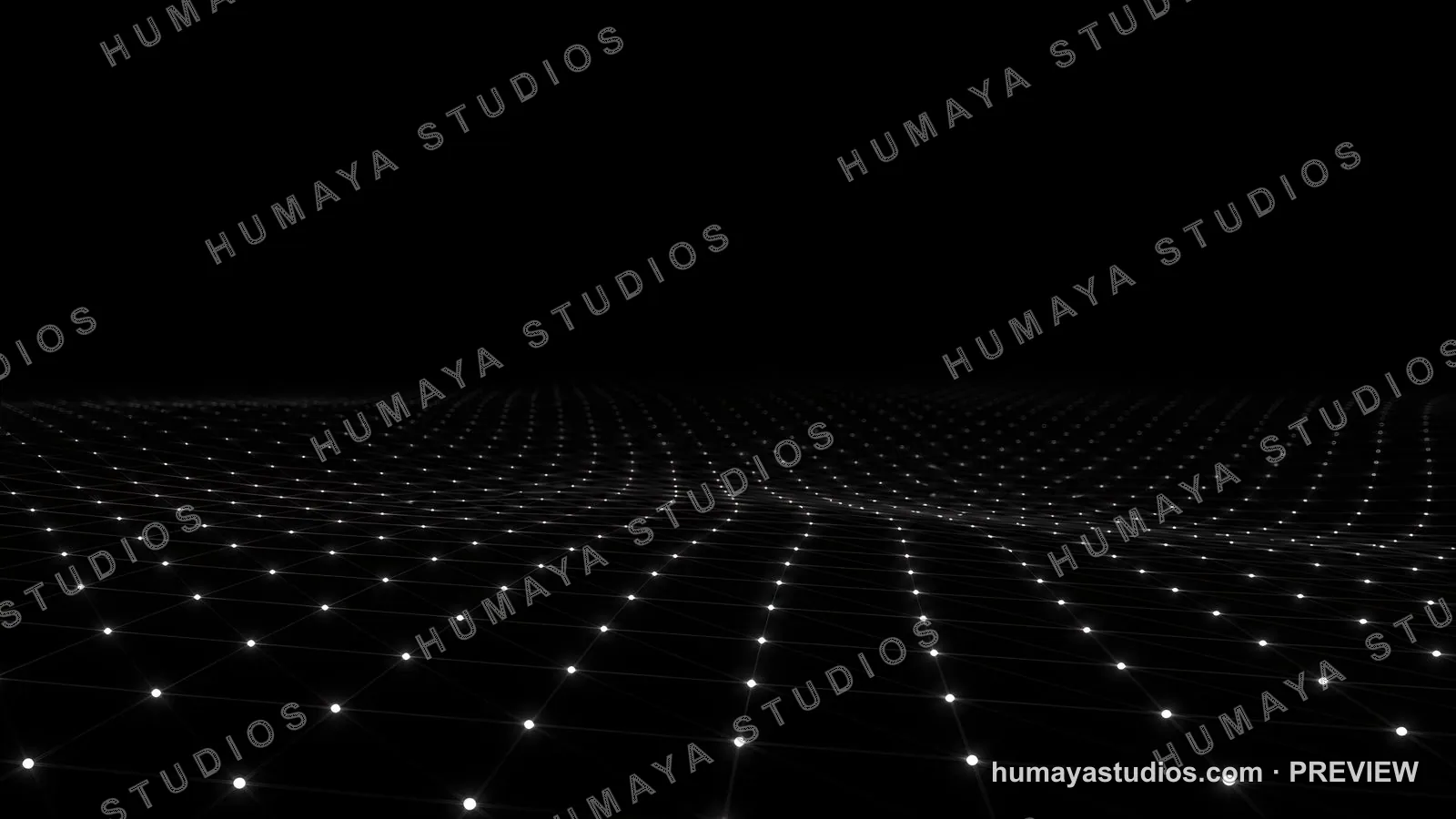 Abstract Digital Wireframe Grid with Glowing Nodes