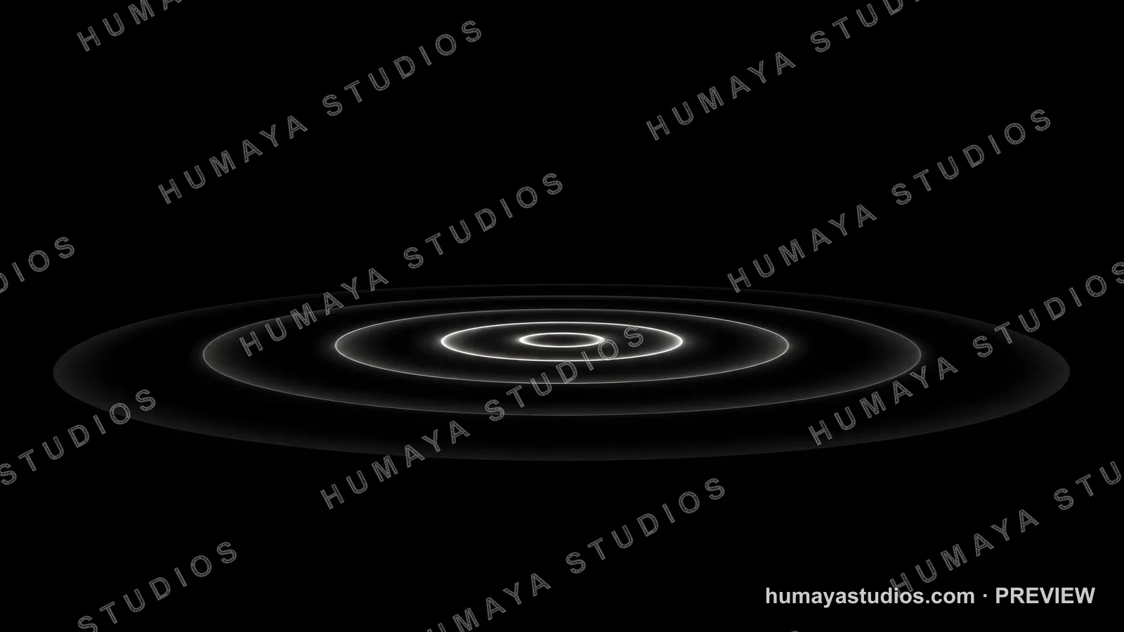 Glowing white concentric rings rippling on dark surface