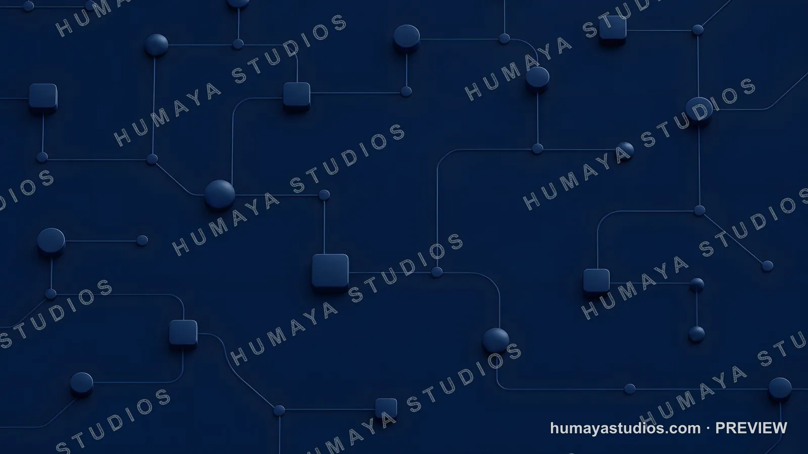 Dark Blue Technology Network Background with Circuit Lines