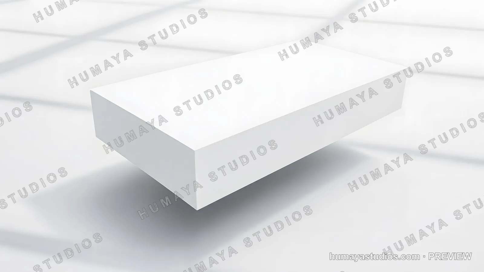 Blank White Floating Box Mockup on Bright Background