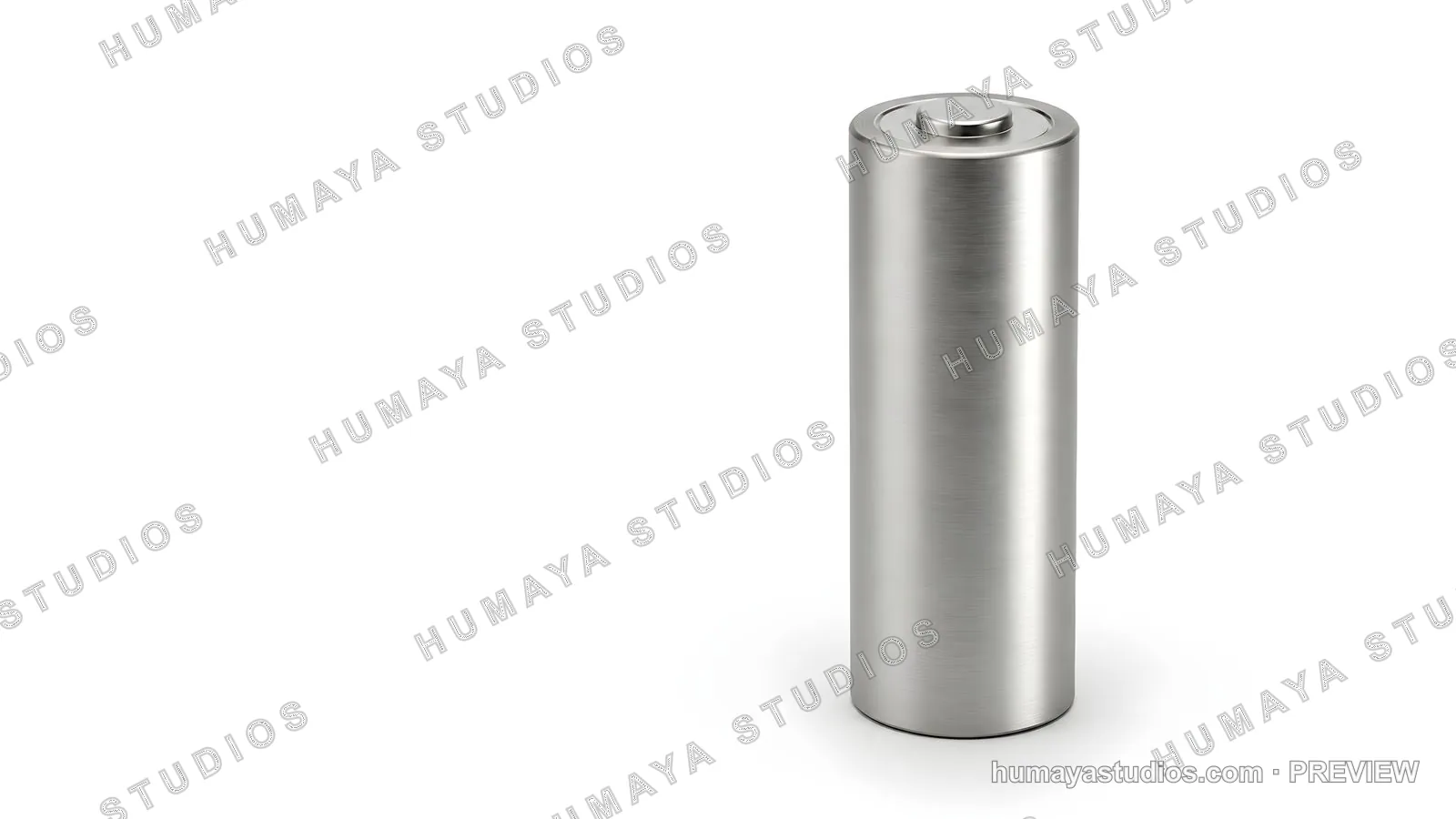 Metallic battery cell isolated on white background