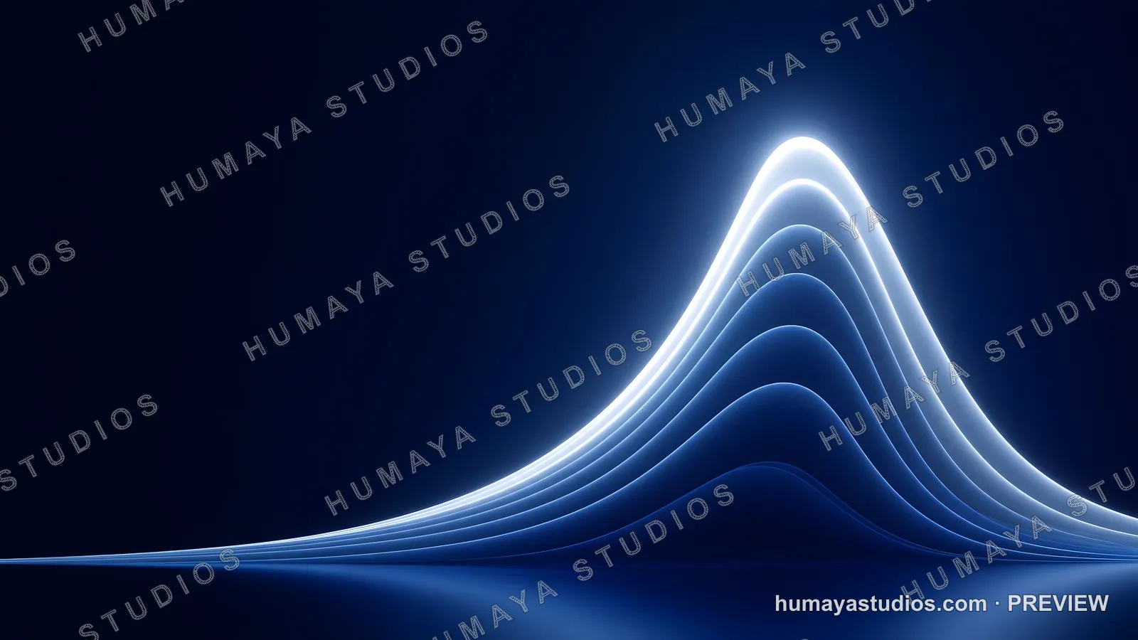 Blue Glowing Wave Curves Abstract Background