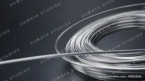 Metal Wire Coil on Dark Background, Industrial Supply