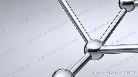 Chrome Molecular Structure Model Abstract Background