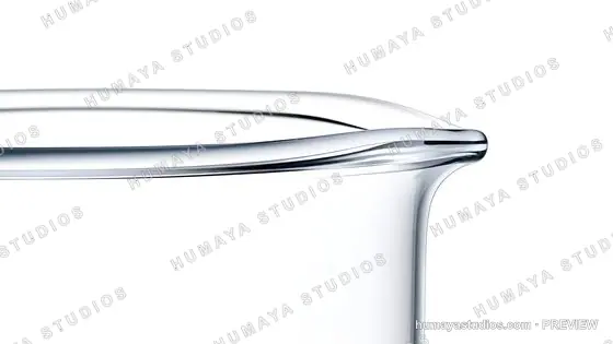 Glass Beaker Rim Close Up for Laboratory Science and Chemical Research