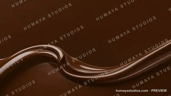 Glossy Melted Chocolate Swirl Wave Background