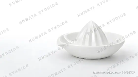 White Ceramic Citrus Juicer on Plain Background