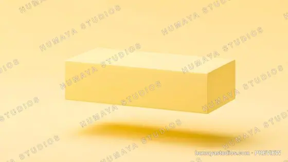 Yellow Floating Rectangular Podium on Yellow Background