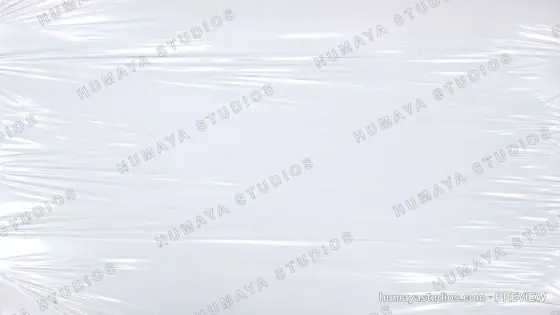 Transparent plastic stretch film texture with wrinkles and highlights