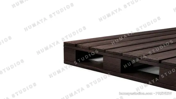 Wooden Pallet Close Up on White Background