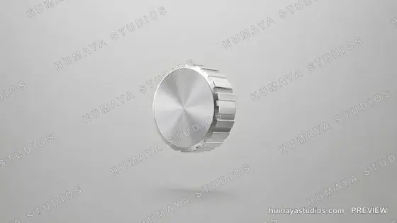 Metallic Control Knob on Neutral Background