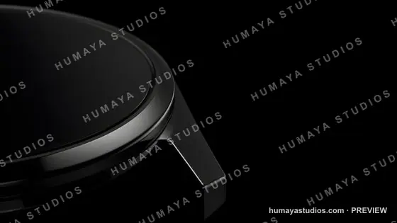 Sleek Black Smartwatch Case with Minimalist Design Close-Up