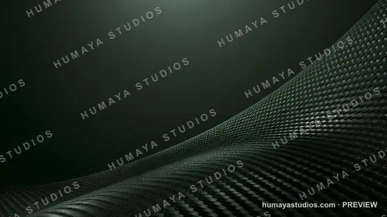 Dark Green Carbon Fiber Woven Texture Wave Background