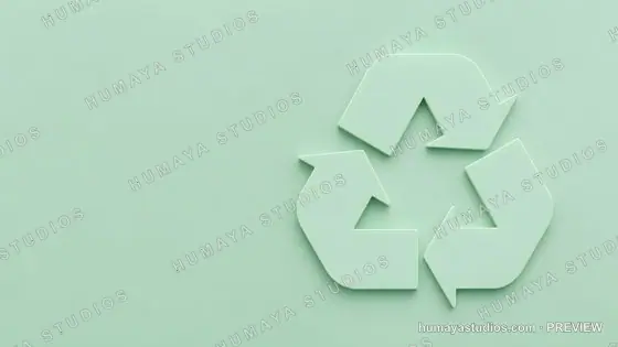 Recycling Symbol on Green Background: Eco-Friendly 3D Render