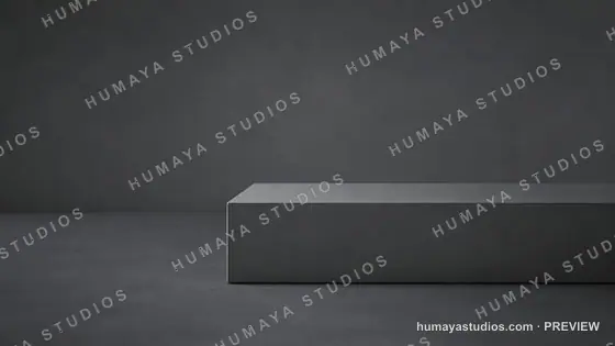 Minimalist grey concrete pedestal for product display