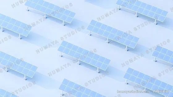 Isometric Solar Panel Farm Clean Energy Background