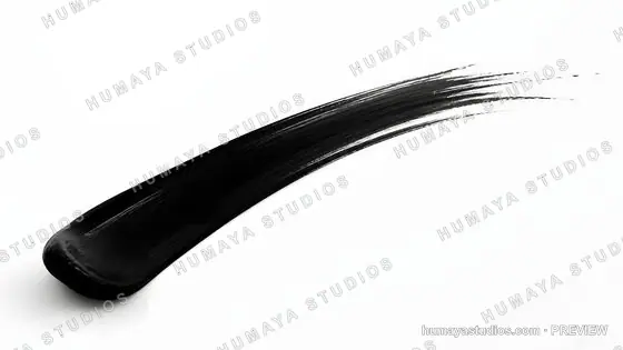 Black paint brush stroke isolated on white background