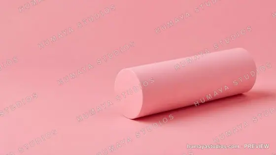 Pink cylinder podium prop on pastel background for product showcase