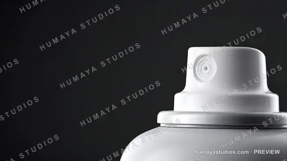 Macro Shot of White Aerosol Spray Can Nozzle