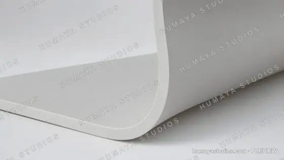 Minimalist White Curved Architectural Structure Close-Up