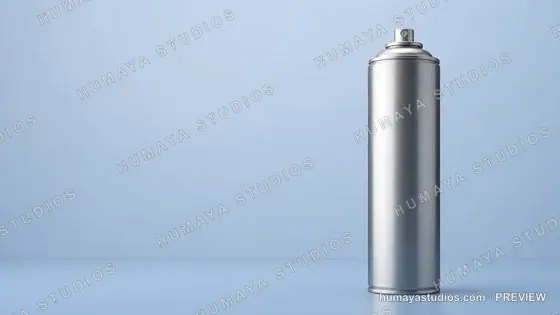 Metal Spray Can Isolated on Blue Background