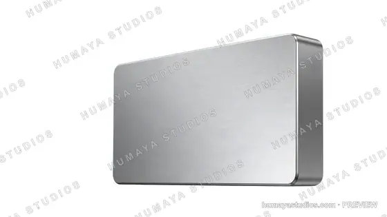 Sleek Brushed Silver Metal Case Enclosure on White Background