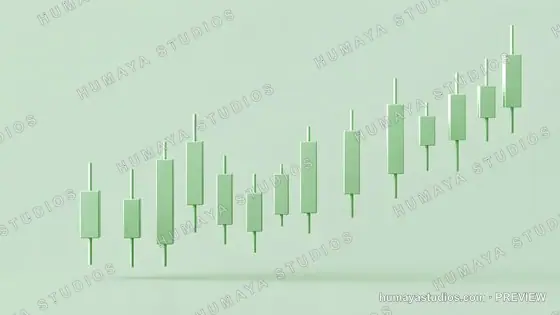 Green Trading Candlestick Chart Stock Market Growth