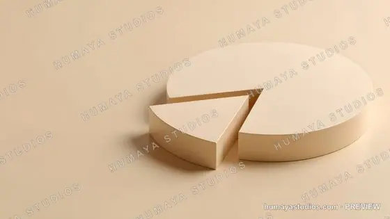 Beige Pie Chart Infographic Element 3D Render