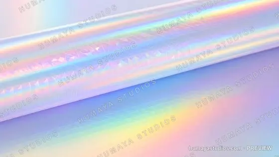 Holographic Iridescent Foil Roll with Geometric Prism Pattern