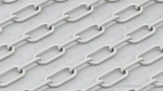 Isometric White Metal Chain Links Background Pattern