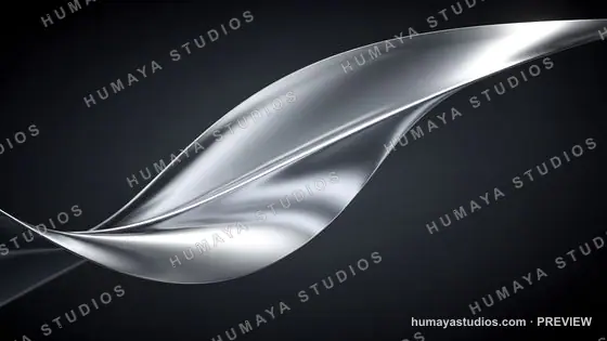 Sleek Silver Metallic Wave Abstract Background