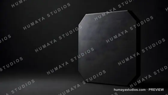 Dark Octagonal Pedestal on Black Studio Background