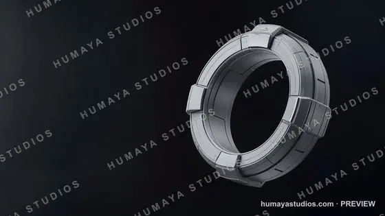 Sci-Fi Ring Portal with Futuristic Industrial Design