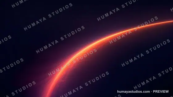 Glowing Red Curved Light Wave in Space