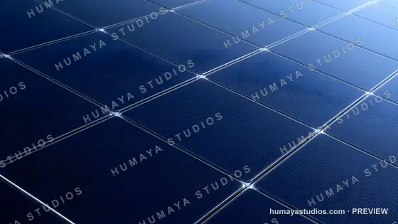 Close up of blue solar panel cells background, clean energy
