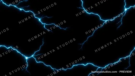 Electric Lightning Bolts on Black Background