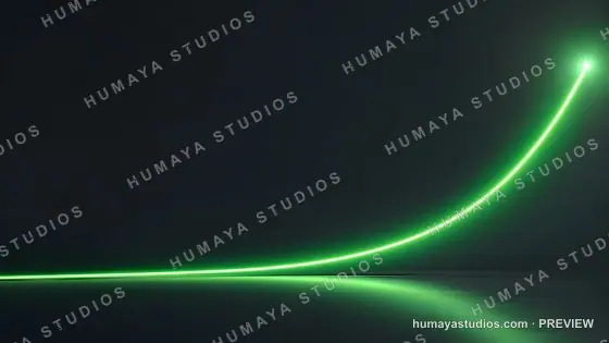 Glowing Green Laser Beam Curve Line Light Show