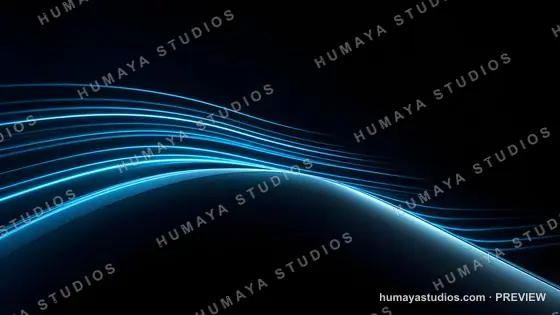 Blue neon light curves abstract background