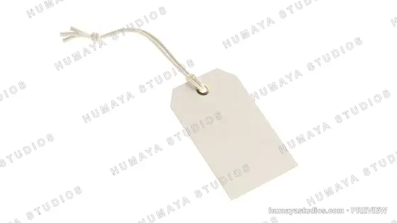 Blank white paper label tag isolated on white background