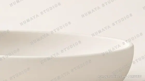 Minimalist White Ceramic Basin on Neutral Background
