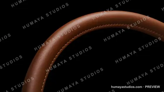 Brown Leather Handle Stitching Macro