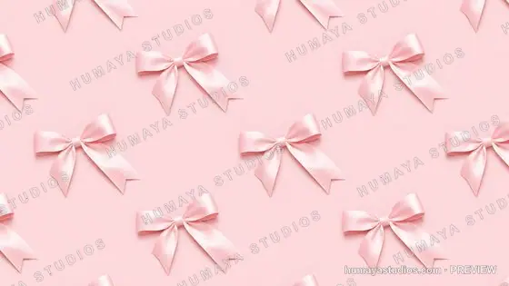 Pink Ribbon Bow Seamless Pattern on Pastel Background