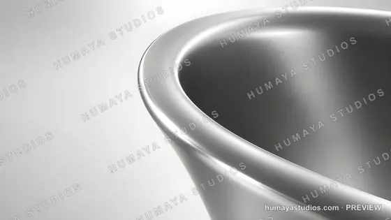 Modern Chrome Bathtub Rim Close-Up in Minimalist Interior