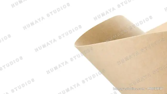 Curved brown paper sheet closeup background